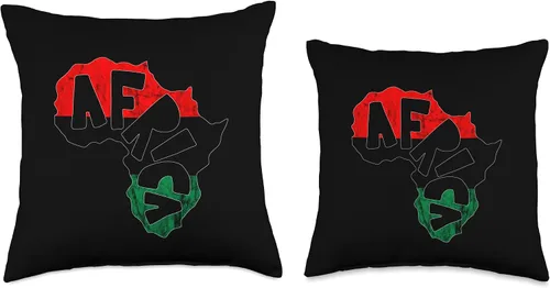 Vista 3 de Pan African Pride Black History Pan African UNIA Flag Map Africa Juneteenth Afro-American Throw Pillow, 16x16, Multicolor
