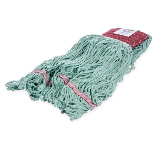 Vista 2 de Carlisle FoodService Products 369484B09 - Cabezal de trapeador de extremo en bucle con banda roja, grande, verde (paquete de 12)