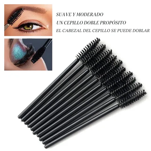 Vista 7 de GUMIKE - 100 piezas de cepillos desechables para pestañas y maquillaje, para extensión de pestañas y cejas (negro)