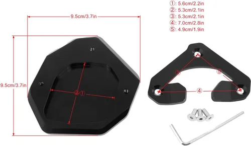 Vista 4 de BAIONE Worldmotop - Soporte para motocicleta Yamaha TENERE 700 Tenere700 XTZ XTZ700 2019-2022 - Placa de soporte lateral (azul)