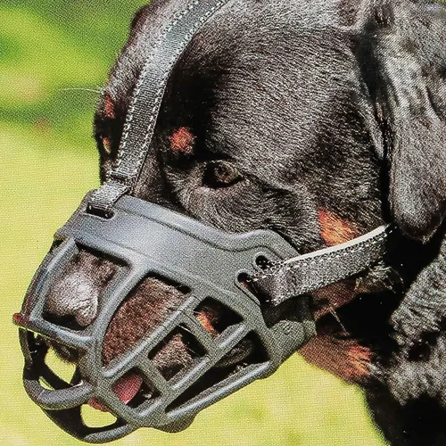 Vista 11 de Bozal de perro, bozales de silicona de canasta blanda para perros, lo mejor para evitar morder, masticar y ladrar, permite beber y jadear, usado