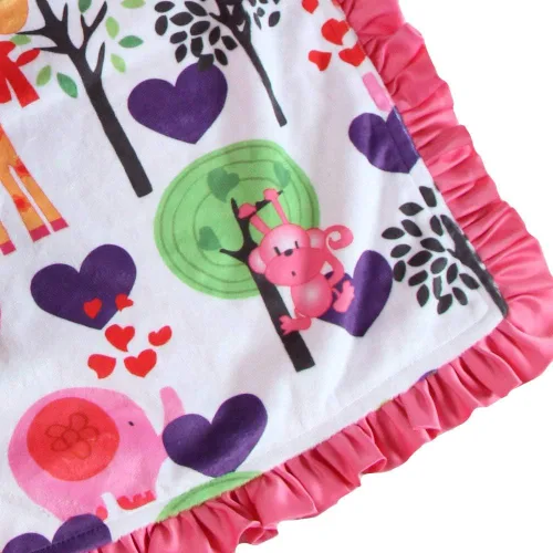 Vista 3 de Manta reversible para bebés y niñas, tela minky velboa (elige el color)