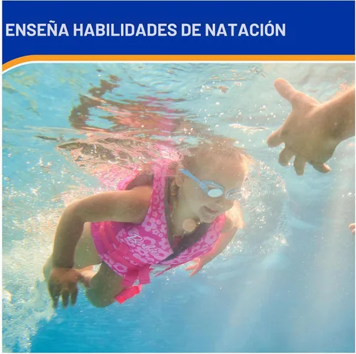Vista 4 de SwimWays Barbie - Chaleco salvavidas para niños de 33 a 55 libras