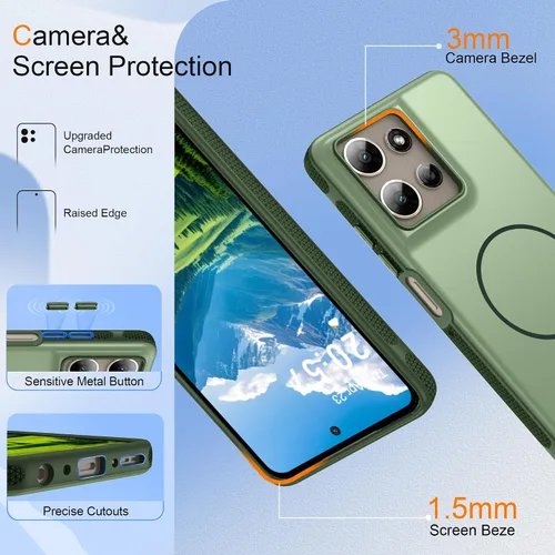 Vista 486 de Jshru Funda para Samsung Galaxy S26 Plus/Galaxy S25 Plus: para Galaxy S24 Plus [compatible con Magsafe] [2 protectores de pantalla HD] cubierta