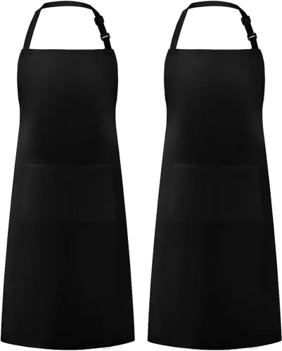 Vista 39 de Syntus Delantal ajustable con 2 bolsillos, delantales de cocina para mujeres, hombres, chef