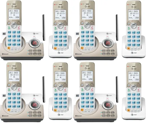Vista 21 de AT&T Teléfono inalámbrico DECT 6.0 - Bloqueador de llamadas inteligente, Bluetooth conecta a la celda, anuncio de identificación de llamadas