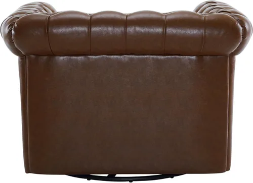 Vista 8 de Christopher Knight Home Oakley Chesterfield - Silla tapizada de piel sintética, sofá giratorio de 360° con botones, sofá de sala de estar, sofá