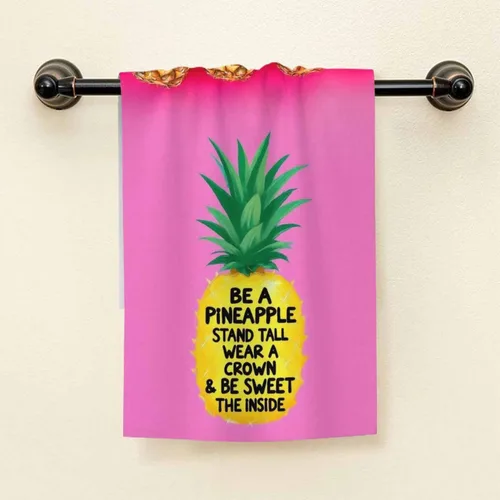 Vista 3 de HGOD DESIGNS Toallas de mano de piña, coloridas citas de piña para adultos, 100% algodón, toallas de baño suaves de 15 pulgadas x 30 pulgadas