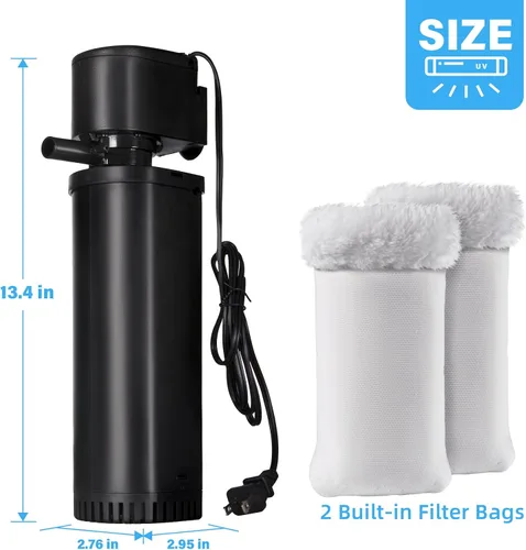 Vista 7 de TARARIUM Filtro de inmersión en frío de 400 GPH para saneamiento U-V de 100-800 galones, filtro de bañera de hielo en cápsulas frías, filtro