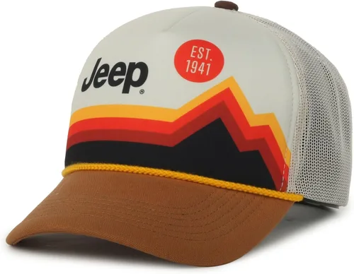 Vista 8 de Gorra de camionero con diseño de montaña blanca para Jeep