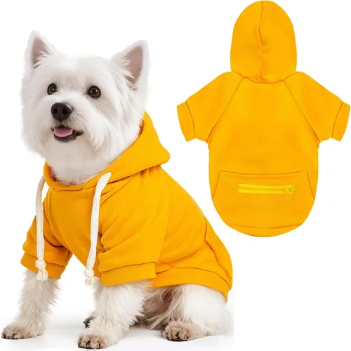 Vista 10 de Petcare Sudaderas con capucha básicas para perros pequeños, medianos y grandes, gatos, ropa para cachorros, suéteres de felpa suaves y cálidos