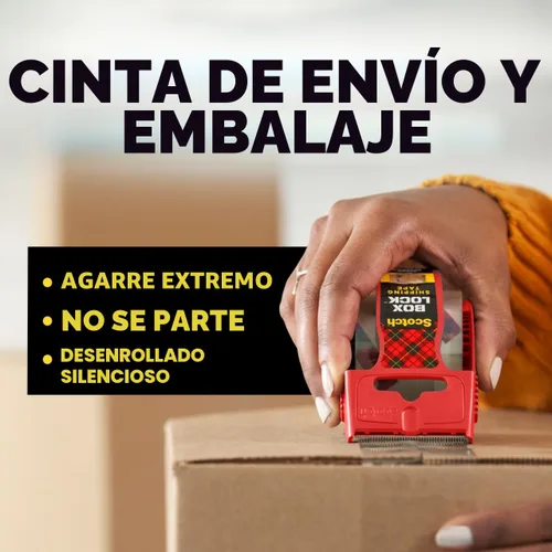 Vista 2 de Scotch Box Lock Cinta de embalaje, 1.88 in x 1000 in, 1 rollo