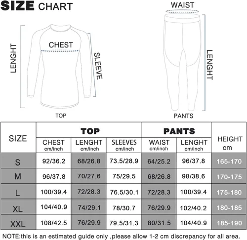 Vista 6 de MEETWEE Conjunto de ropa interior térmica para hombre, equipo de esquí de invierno, forro polar, capa base larga, cálida, parte superior e inferior