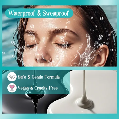 Vista 4 de GEMERRY Pegamento de pestañas impermeable para extensiones de pestañas, pegamento para extensiones de pestañas, color negro, de larga duración, de 2