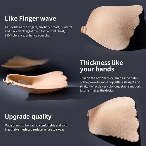 Vista 5 de Sticky Bra Push up Backless Strapless BraReusable Sweatproof Adhesive Bras for WomenInvisible Stick on Bra for Dresses