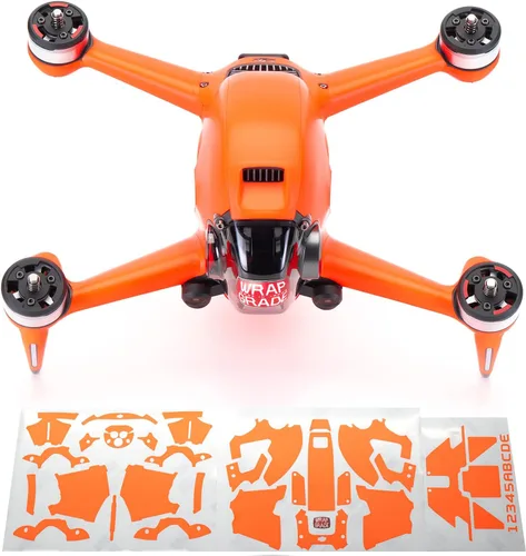 Vista 7 de WRAPGRADE Piel compatible con DJI FPV Envoltura completa (Airforce Silver)
