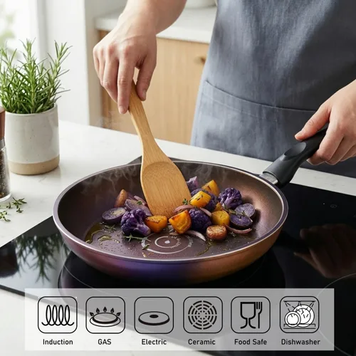 Vista 3 de TeChef - Sartén de la colección Art Pan, recubierta 5 veces con revestimiento antiadherente de teflón Select (libre de PFOA) (Set de 20 cm y 28 cm)