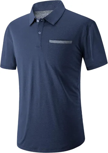 Vista 61 de V VALANCH Polo de golf de manga corta para hombre, estilo casual, con cuello que absorbe la humedad