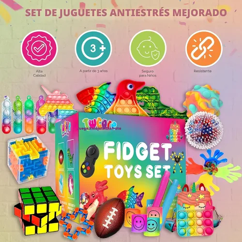 Vista 6 de Paquete de 120 juguetes fidget, set de regalos sensoriales pop para fiestas, regalos para niños, adultos, niños y niñas, rellenos para calcetines