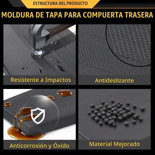 Vista 4 de CNNELL Tapa de moldura para portón trasero, protector superior de moldura compatible con Chevy Silverado GMC Sierra (1500) 2014-2018/Compatible