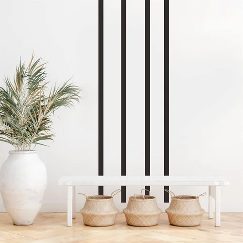 Vista 8 de Calcomanías de pared de líneas geométricas, calcomanías de pared de vinilo negro, calcomanías modernas para pared, calcomanías extraíbles