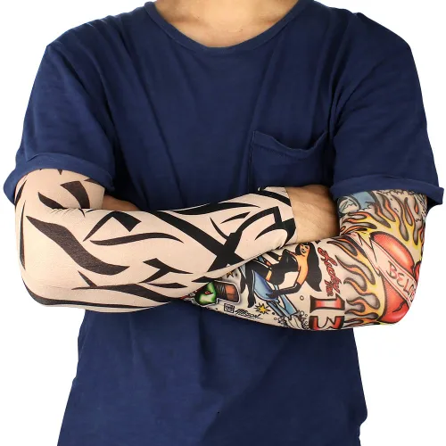 Vista 5 de Juego de 12 mangas temporales para tatuaje, para hombres y mujeres, Multicolor-C