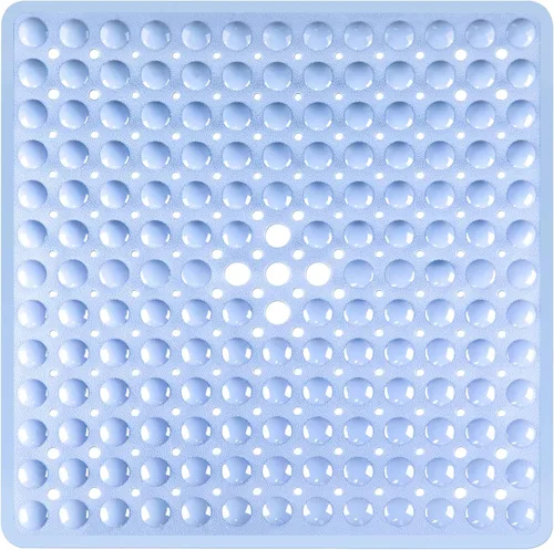 Vista 11 de Tapete de ducha negro antideslizante de 17 x 30 pulgadas, tamaño estándar, tapete de baño de burbujas suaves para ducha interior, tapete de baño
