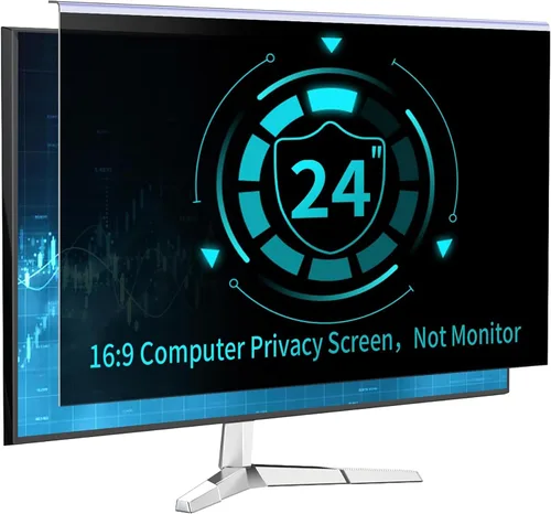 Vista 14 de Paquete de 2 filtros de pantalla de privacidad de computadora de 24 pulgadas para monitor 16:9, anti-luz azul, anti-UV, bloqueo de luz azul