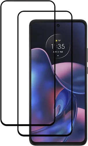 Vista 5 de Protector de pantalla de vidrio templado para Motorola Edge 2022 – [2 unidades] Protector de pantalla de vidrio templado negro Frontier Protector