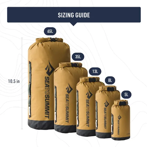 Vista 7 de Sea to Summit Big River Bolsa seca, almacenamiento seco de alta resistencia, 8 litros, color oro marrón Ultradurable, abrasion-resistant