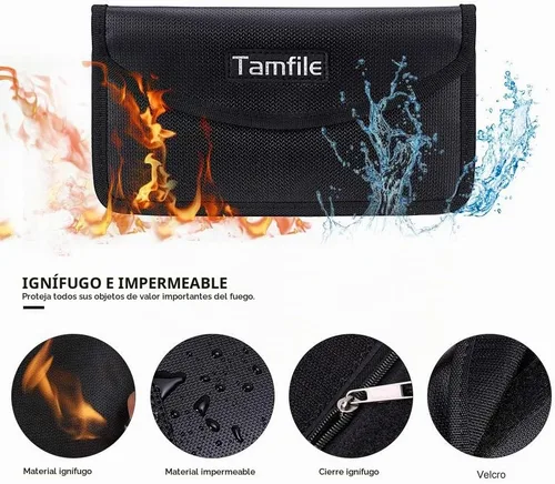Vista 4 de Tamfile Faraday - Bolsa con cremallera para teléfono, bolsa de protección de señal ignífuga