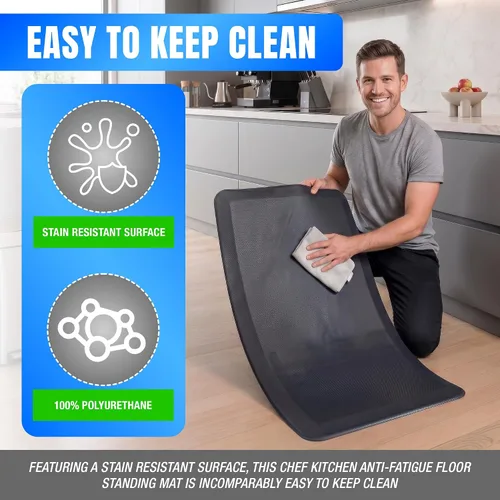 Vista 6 de NewLife de GelPro Alfombrilla de cocina antifatiga con cojín de espuma ergonómica, acolchada, resistente a manchas, impermeable, antideslizante