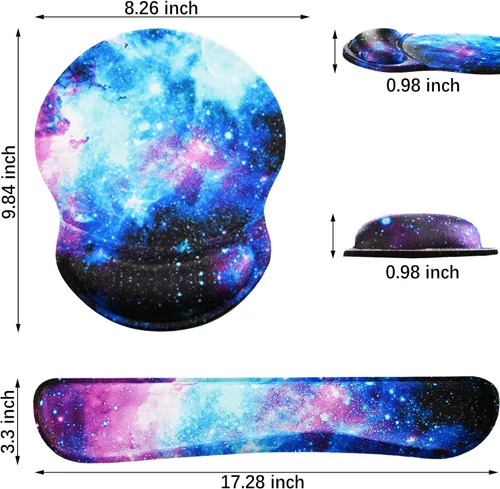 Vista 7 de ArtSo - Reposamuñecas mejorado para el teclado y la alfombrilla del mouse, almohadilla de gel ergonómica con base de goma antideslizante