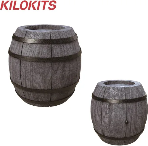 Vista 4 de 1/72 20-Pack de barriles de madera de carga Juego de bidones de carga fabricado en plástico para miniaturas básculas modelos camiones y carruajes