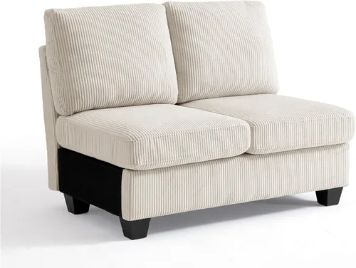 Vista 29 de CHIC HOUSE Sofá modular modular con otomanas de almacenamiento, sofá de pana para espacios pequeños y apartamentos, sofá esquinero convertible