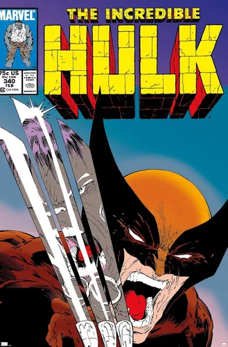 Vista 9 de Trends International Marvel Comics X-Men - Póster de pared de Wolverine Incredible Hulk #340, 22.4 pulgadas de largo x 14.7 pulgadas, versión