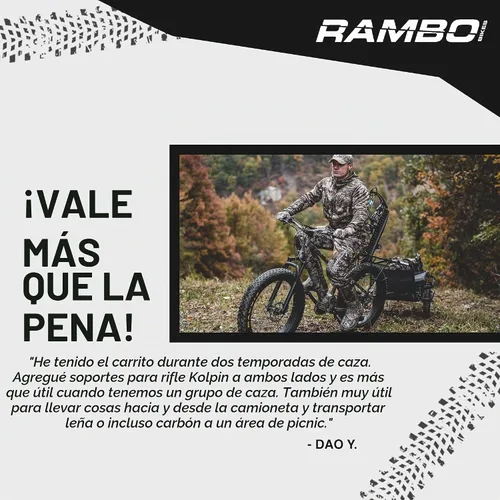 Vista 6 de Rambo Bikes - Carrito de remolque de bicicleta de aluminio, carrito de juego resistente y remolque utilitario, capacidad máxima de 300 libras, marco