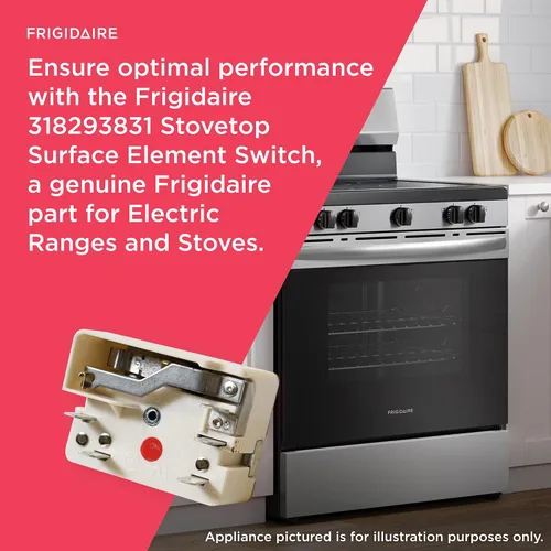 Vista 4 de Frigidaire 318293831 Interruptor de elemento de superficie para estufas eléctricas y cocinas