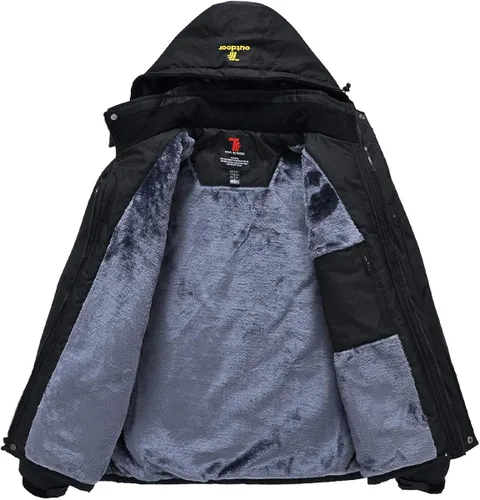 Vista 2 de JINSHI - Chaqueta de esquí para hombre, tejido polar, impermeable, rompevientos