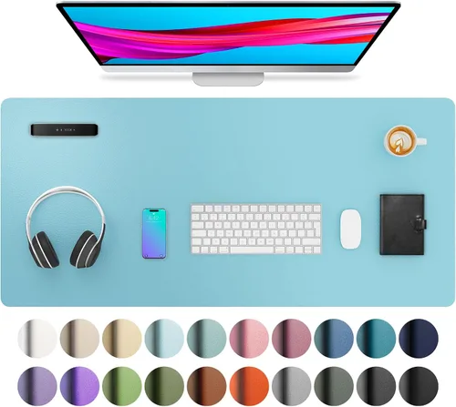 Vista 76 de Aothia - Protector de escritorio de cuero sintético grande, base antideslizante para mouse y superficie para escribir, impermeable, fácil de Agua