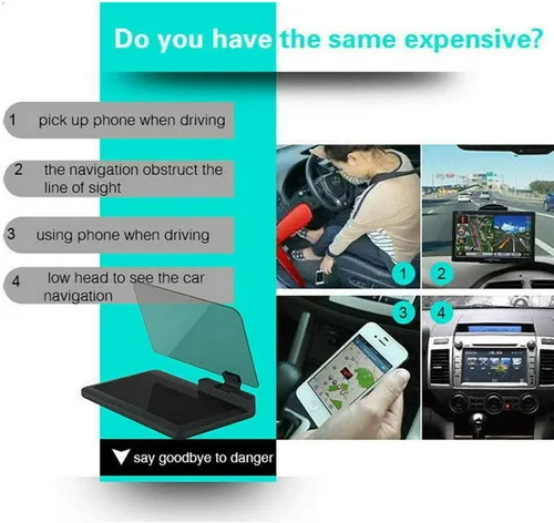 Vista 4 de MACHSWON 6 "Pantalla Universal Coche HUD Head Up Display Proyector Teléfono Navegación GPS Titular