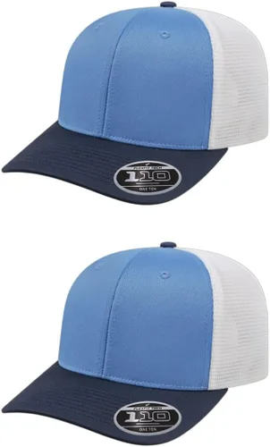 Vista 130 de Cap America i8502 Flexfit 110 Premium - Gorra de camionero de perfil medio con 6 paneles de malla trasera con protección UV y cierre ajustable