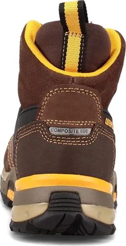 Vista 4 de CAT Oruga para hombre, borde impermeable, nano dedo, botas de trabajo, grano de café, 10 W, Café