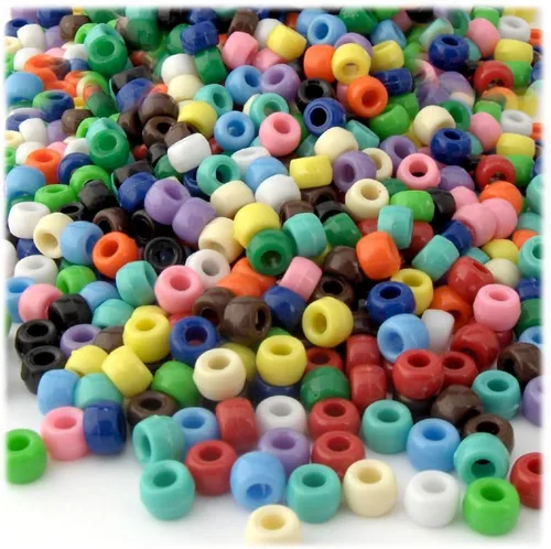 Vista 13 de The Crafts Outlet 1,000pc de plástico redondo opaco pony perlas 0.354x0.236 in (negro)