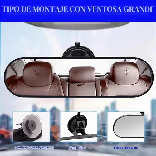 Vista 4 de 1 espejo retrovisor con ventosa, espejo retrovisor HD para automóvil, ABS ajustable antirreflejo, para la mayoría de automóviles, SUV, camiones