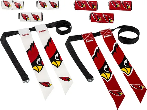 Vista 14 de Franklin Sports NFL - Conjuntos de fútbol con bandera del equipo de la NFL, cinturones + banderas, para niños + adultos, se adapta a cintura