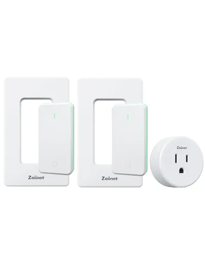 Vista 10 de Zoiinet - Enchufe de toma de corriente con control remoto, diseño de hebilla y interruptor de luz inalámbrico extraíble, sin necesidad de cableado