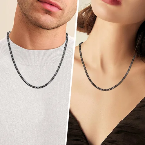 Vista 5 de XIANNVXI Cadena de eslabones cubanos para hombres y mujeres, chapado en oro real de 18 quilates, cadena de eslabones para hombre, cadena de acero