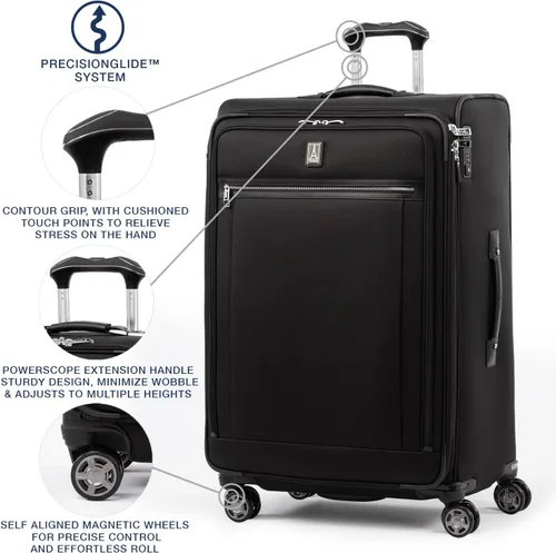 Vista 2 de Travelpro Platinum Elite-Softside - Maletas expansible con ruedas giratorias, Negro shadow), 409186901