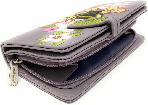 Vista 4 de Shag Wear Bumblebee Tattoo - Cartera grande de insectos para mujeres y adolescentes, piel vegana vegana sintética vegana de 7 pulgadas